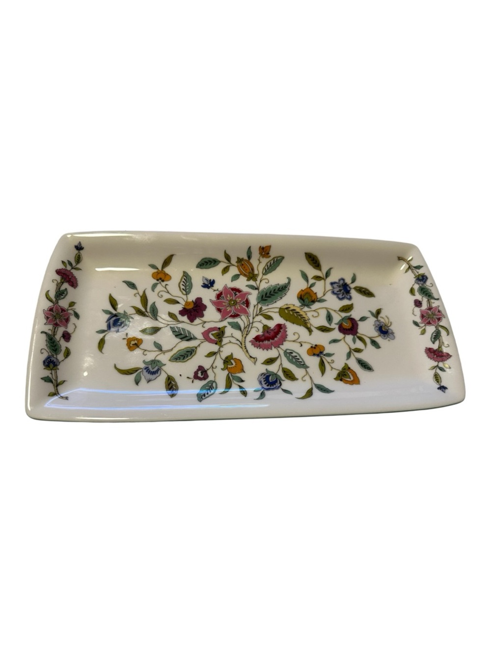 Floral Rectangular Serving Tray Dish Plate, Minton made in England. 1969